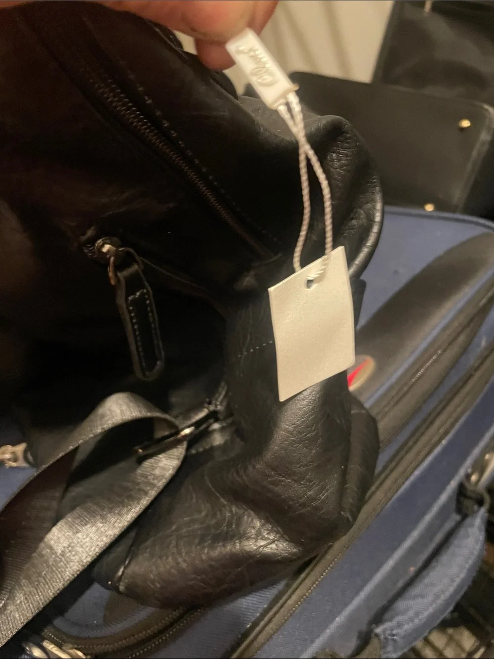 Black Leather Backpack with Dual Front Zippers by Gucci